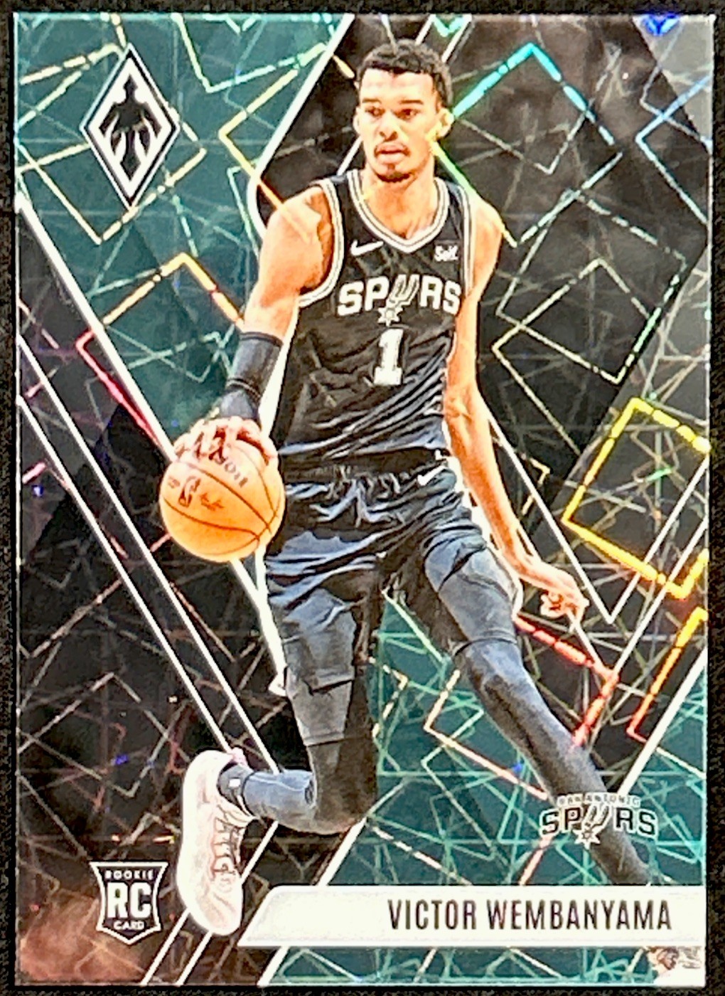 2023-24 Panini Phoenix - Victor Wembanyama #256 Rookies Teal Lazer (RC) Spurs