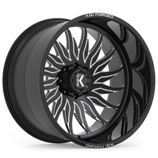 22x14 KG1 KC015 Phoenix Black DIRECTIONAL FORGED Wheels 8x6.5 (-76mm) Set of 4