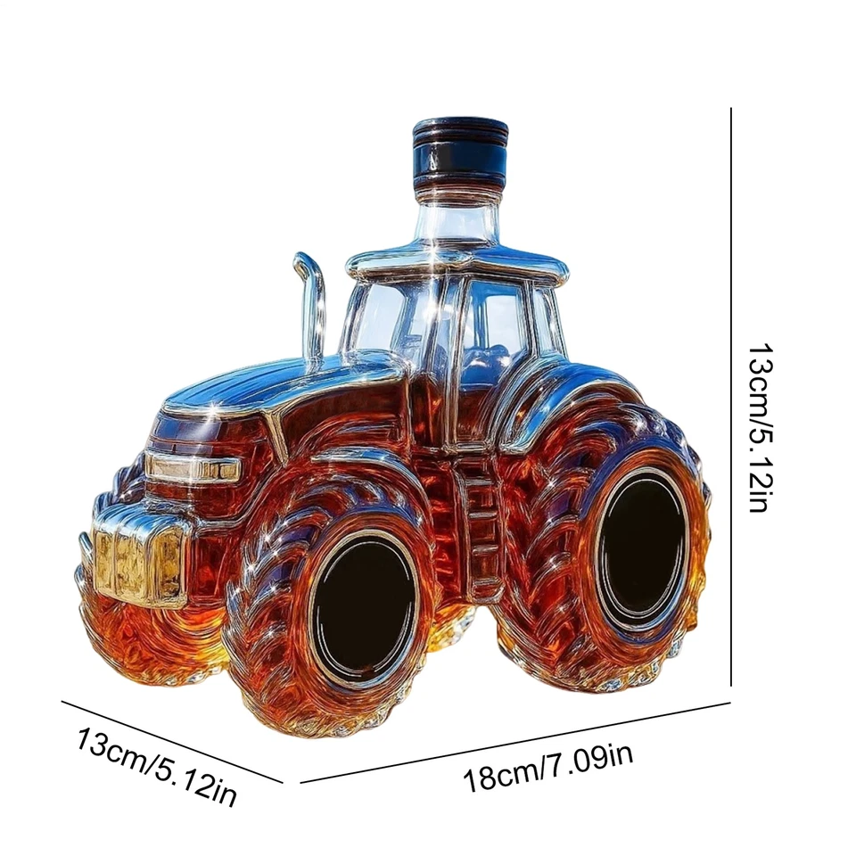 Whiskey Glass Bottles 300ml Tractor Shape Alcohol Dispenser Vodka - Image 2 of 4