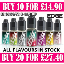 Edge E liquid 10ml Vape Juice 50/50  All Flavours & Strength - Pod Kit E Liquid
