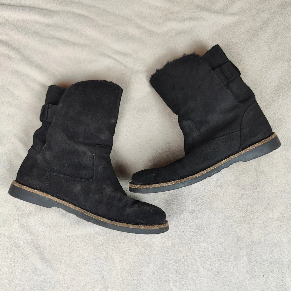 Birkenstock Uppsala Botas de Piel de Oveja para Mujer 41 10 Negro Gamuza Cuero de Oveja Foto 2 de 4