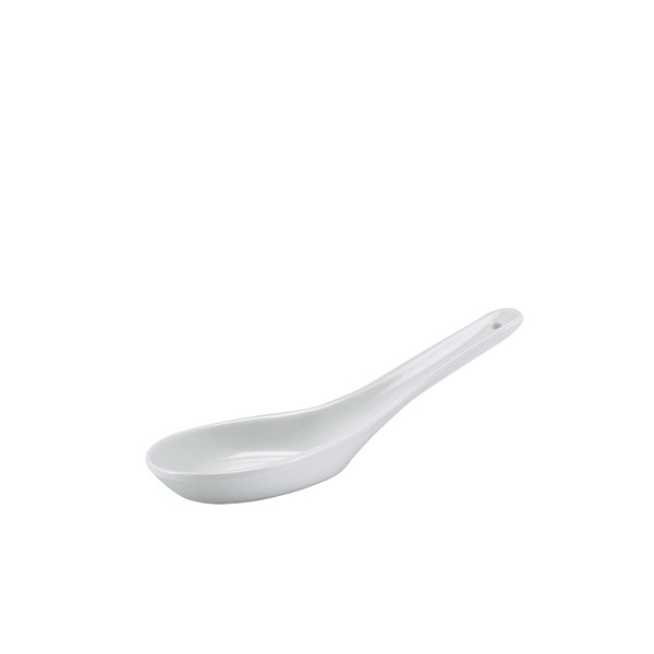 GenWare Porcelain Chinese Spoon For Hotel Restaurant And Food Service Pack of 12