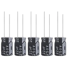 Allecin 22uF 250V 10x17mm Electrolytic Capacitor 22 UF MFD 250 Volt 0.39x0.67in