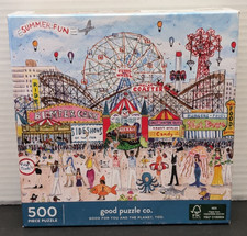 500 Piece Galison Puzzle "Summer Amusement Park" - Complete 2022