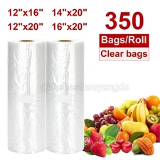 1-10 Rolls 350 Bags Plastic Produce Clear Bag On Roll Kitchen Food Fruit Storage