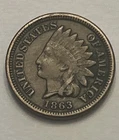 1863 INDIAN HEAD PENNY - Beautiful Condition - Excellent Details Coin #832
