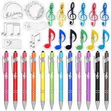 36 Pcs Music Teacher Gifts Bulk Music Themed Adhesive Notes Note Pads Pens Ca...