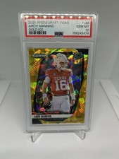 2025 Panini Prizm Draft Picks Arch Manning Gold Ice Refractor Rated RC PSA 10