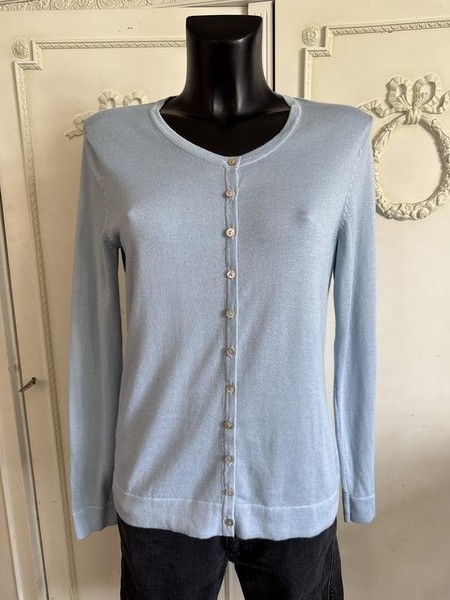 Women Peter Hahn Sweater Blue Cotton 38 / M / 46 #C8TP
