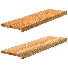 Window Sill Solid Oak Light Brown 90x25x2 cm Unfinished Wooden Ledge Sanded Pair