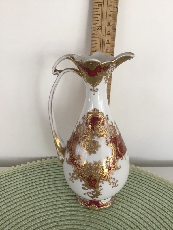 Mikado Extra  Vintage Hand Painted Porcelain Pitcher  7” Gold Trimmed