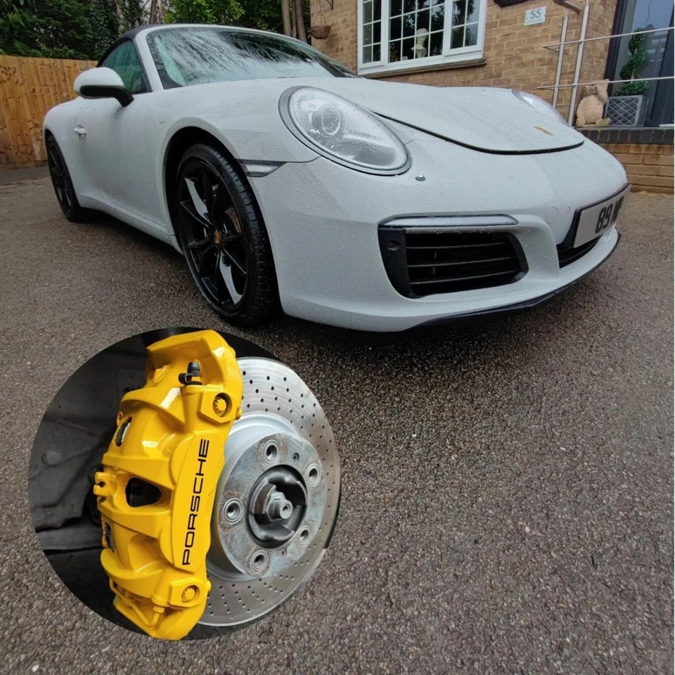 Pegatina de pinza de freno negra UV x6 para Porsche Cayman 911 Cayenne Panamera Foto 4 de 4