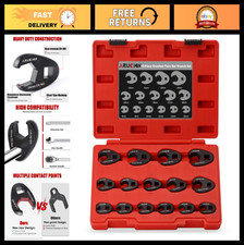 15-piece Crowfoot Flare Nut Wrench Set 8-24mm 38 12 Drive Steel Boxed Se 15-piece Crowfoot Flare Nut Wrench Set 8-24mm 38 12 Drive Steel Boxed Se