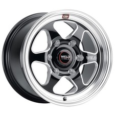 Weld Racing Wheels Ventura 6 Drag 15x10 38 Black Milled 6x139.7 6x5.5 Qty 1