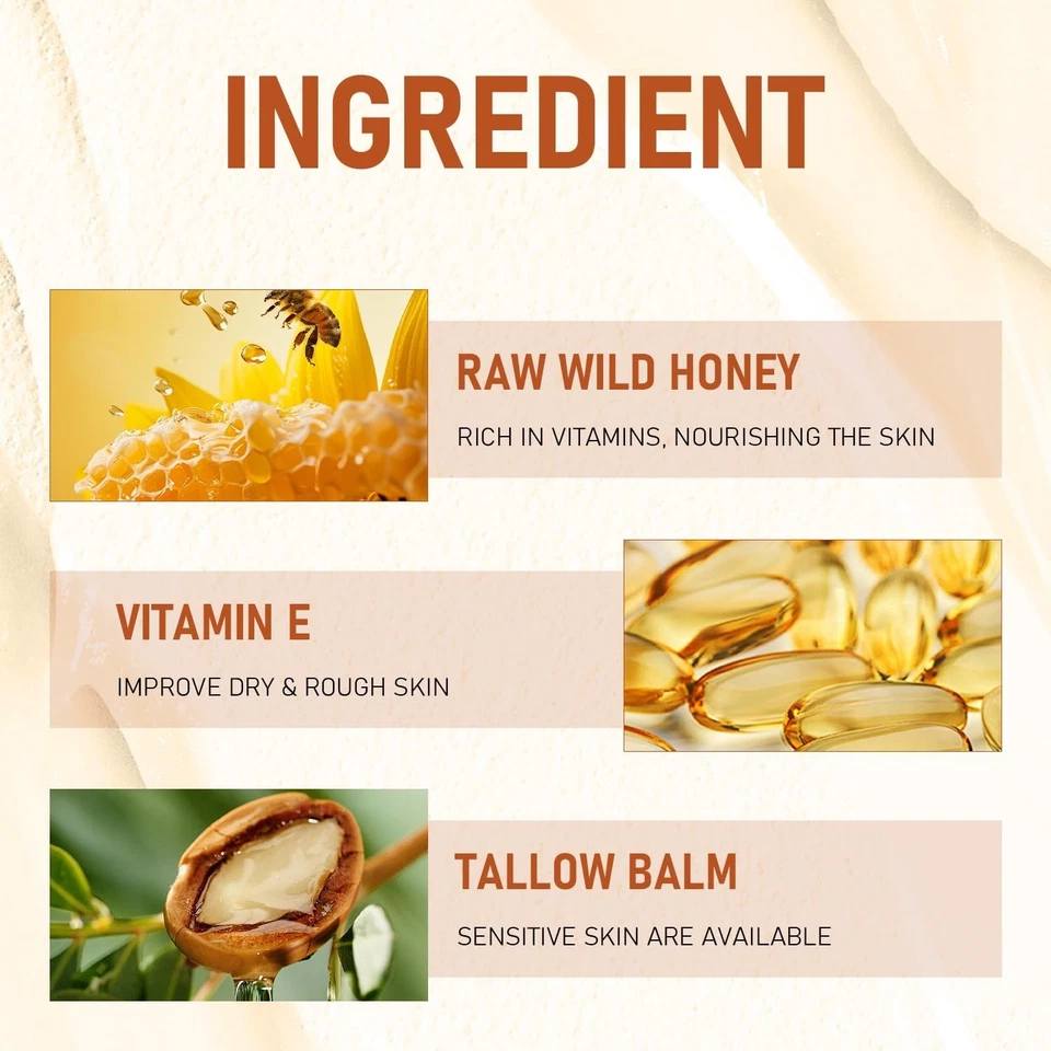 2 Pack Tallow and Honey Balm, Premium Beef Tallow and Wild Honey,Balm for Skin   - Image 2 of 4