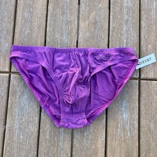  2(X)ist 2xist men deep orchid pink pinstripe hip bikini underwear size M