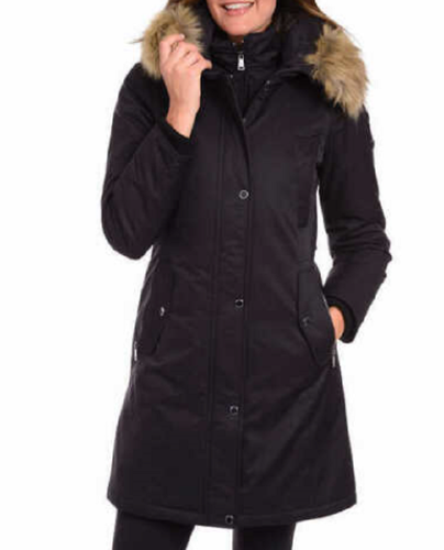 1 MADISON WOMEN WATER RESISTANT PARKA FAUX FUR HOOD JACKET(BLACK S)LIGHTLY WORN - Picture 3 of 3