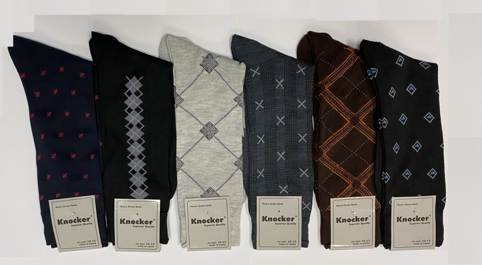 Chaussettes Habillées Homme Knocker En Acrylique – Noires, Taille 10-13 (paire Neuve)