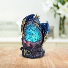 Blue Dragon Faux Crystal Statue 5"H Fantasy Collectible Figurine Room Decor