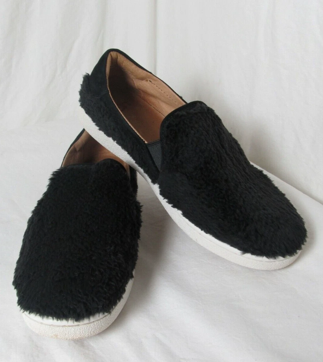 Sneakers Mocassini UGG Donna Nero Ricci Fuzzy Slip On Taglia 6 5 M Ottime Condizioni #R5