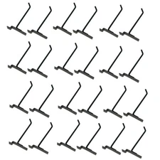 6" Slatwall Hook Panel Display Hooks, 1/4" Thickness Metal, Black - PACK 24