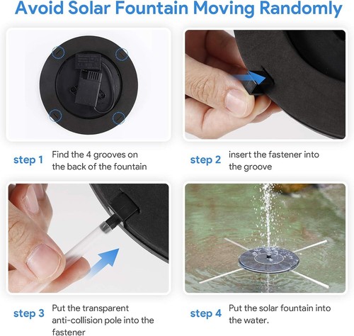 Solar Power Fountain Submersible Floating Water Pump Bird Bath Pond Garden Pool - Picture 11 of 15