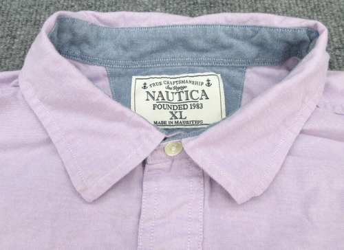 Nautica Shirt Mens Extra Large Purple Long Sleeve Button Up Casual Adult XL - Picture 5 of 10