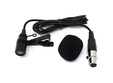 Lavalier Lapel Mic for AKG/Samson Wireless Bodypack Transmitters Black
