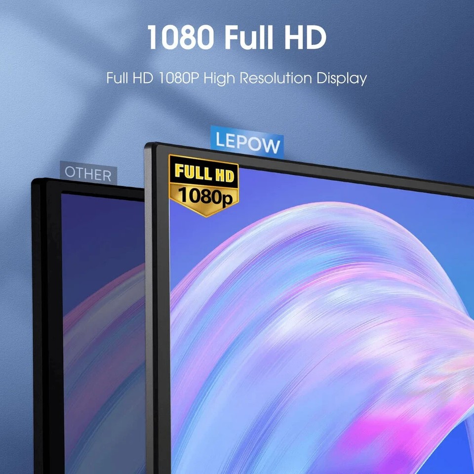 Lepow Portable Monitor Z1Gamut Laptop Display 15.6'' FHD 1080P For