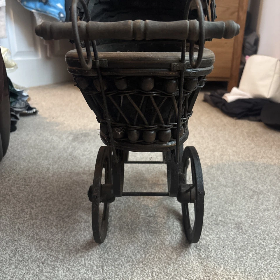 Penny Farthing Type Covered Baby Stroller Carriage Old Collectible vintage 15"in - Image 4 of 4