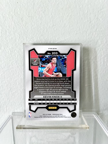 2023-24 Panini Prizm #203 Kevin Knox Silver Cracked Ice Parallel Trail Blazers - Picture 2 of 2