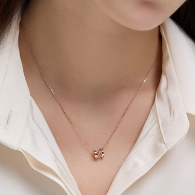 Didier Dubot Miss Doux Gold Necklace JDRNR4F404S 14K Rose