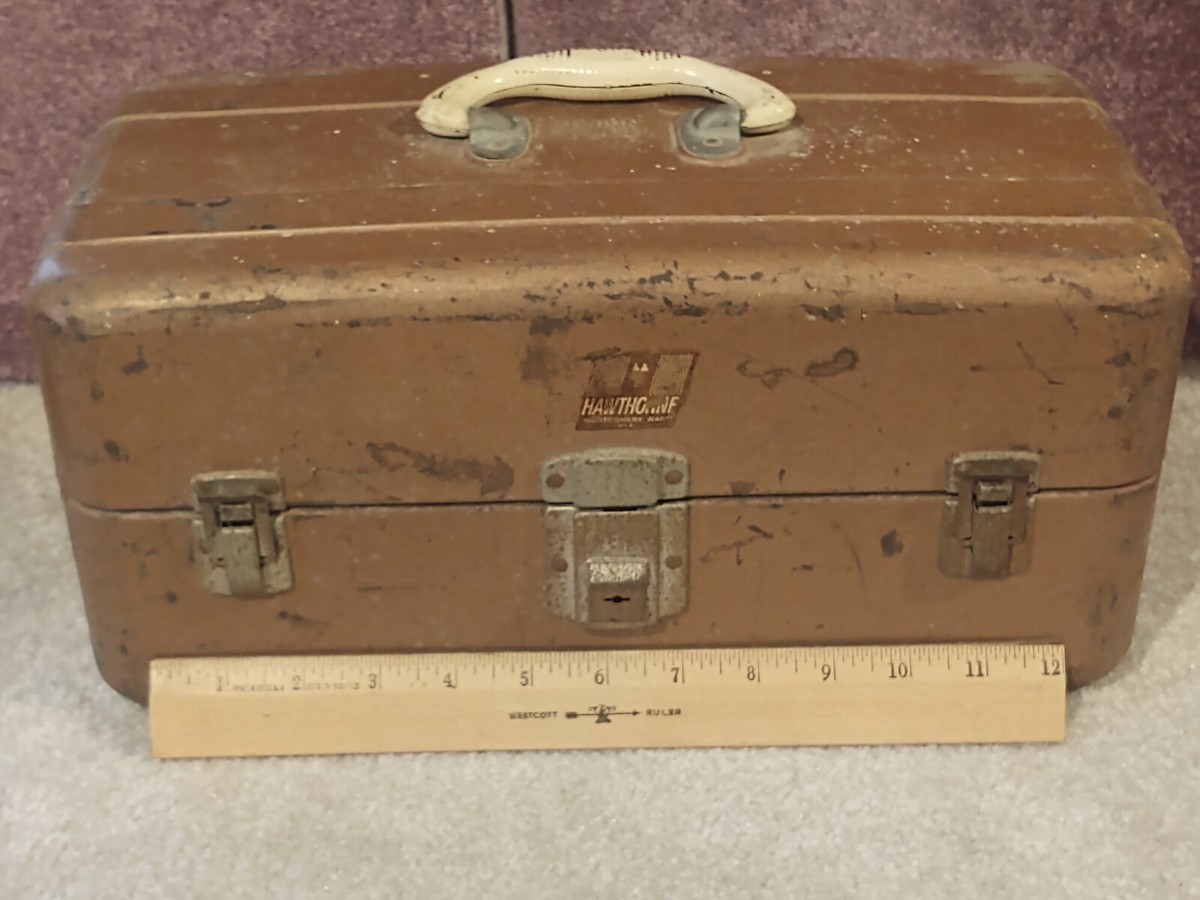 Vintage union Steel Chest Hawthorne Montgomery wards Tackle box