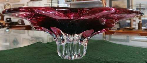 Mid Century Bohemia Chribska Pink Table Centre/Bowl by Josef Hospodka - Picture 2 of 7