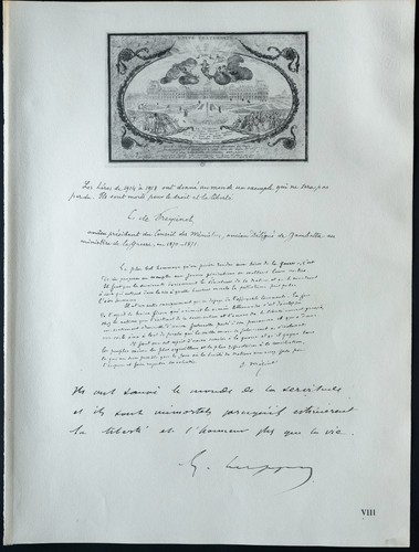 1926 - Litografia Citazione Di Freycinet,Jules Méline,Georges Leygues (14-18) - Bild 1 von 1