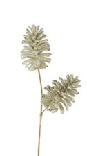 21.5" BEADED  GLITTERED PINECONE SILVER STEM Sparkle Christmas RAZ F4106758 NEW