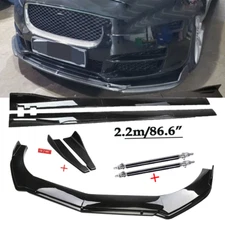 Front Bumper Lip Spoiler Chin Splitter For Jaguar XE XJ XJL XF Gloss Black Bod K