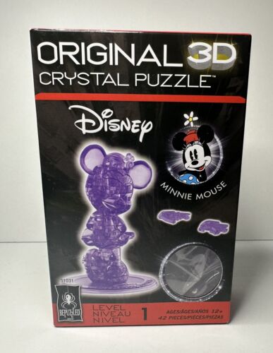 Rompecabezas de cristal 3D original de Disney Minnie Mouse nivel 1 BePuzzled Mickey Mouse - Imagen 1 de 5