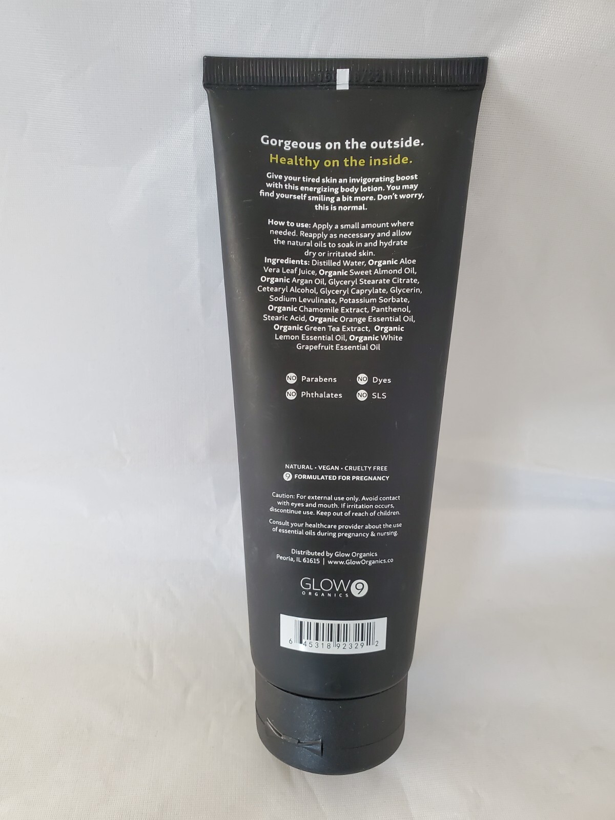 Glow 9 Organics Pregnancy Lemon, Orange, Grapefruit Body Lotion 8 oz Vegan