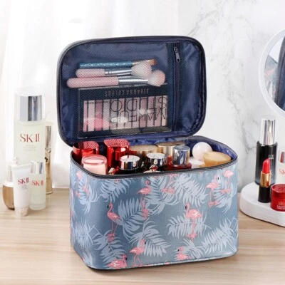 FINE-TOPGOODS Large Make-Up Vanity Case Storage Box Organizer Cosmetic Travel Beauty Pouch Bag