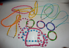 Lot of 15 Rubber Beaded Necklaces Bracelets Plain Necklaces S-12