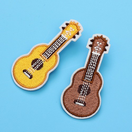 2 Pcs Ukulele Pendant Music Embroidered Patches Embroidery Accessory - Picture 2 of 12