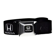 Honda Logo Official Licensed Seat Black & White Belt Seatbelt Style Buckle Down