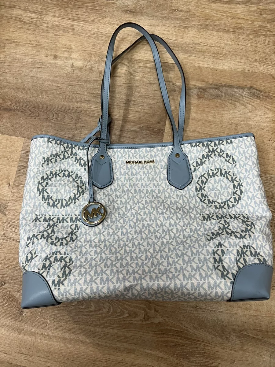 mk tote bag blue