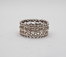 Vintage CPT Sterling Silver Filigree Floral Band Ring Size 6 .925