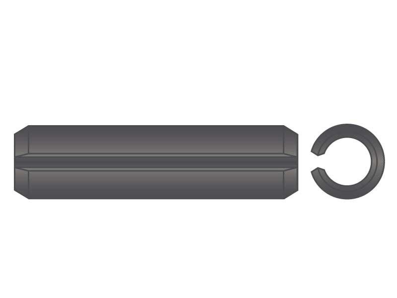 5/64" x 1/2" Slotted Spring Roll Pins HCS PL QTY 100