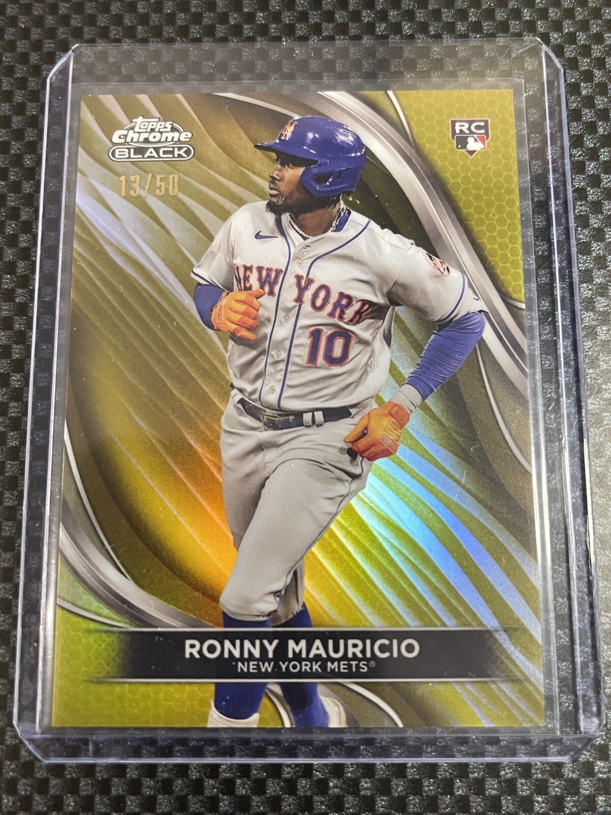 2024 Topps Chrome Black - Gold Refractor #42 Ronny Mauricio /50 (RC)