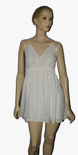 WINDSOR NEW NWT SZ L LARGE IVORY CROCHET OPEN BACK MINI SUN DRESS STRAPPY