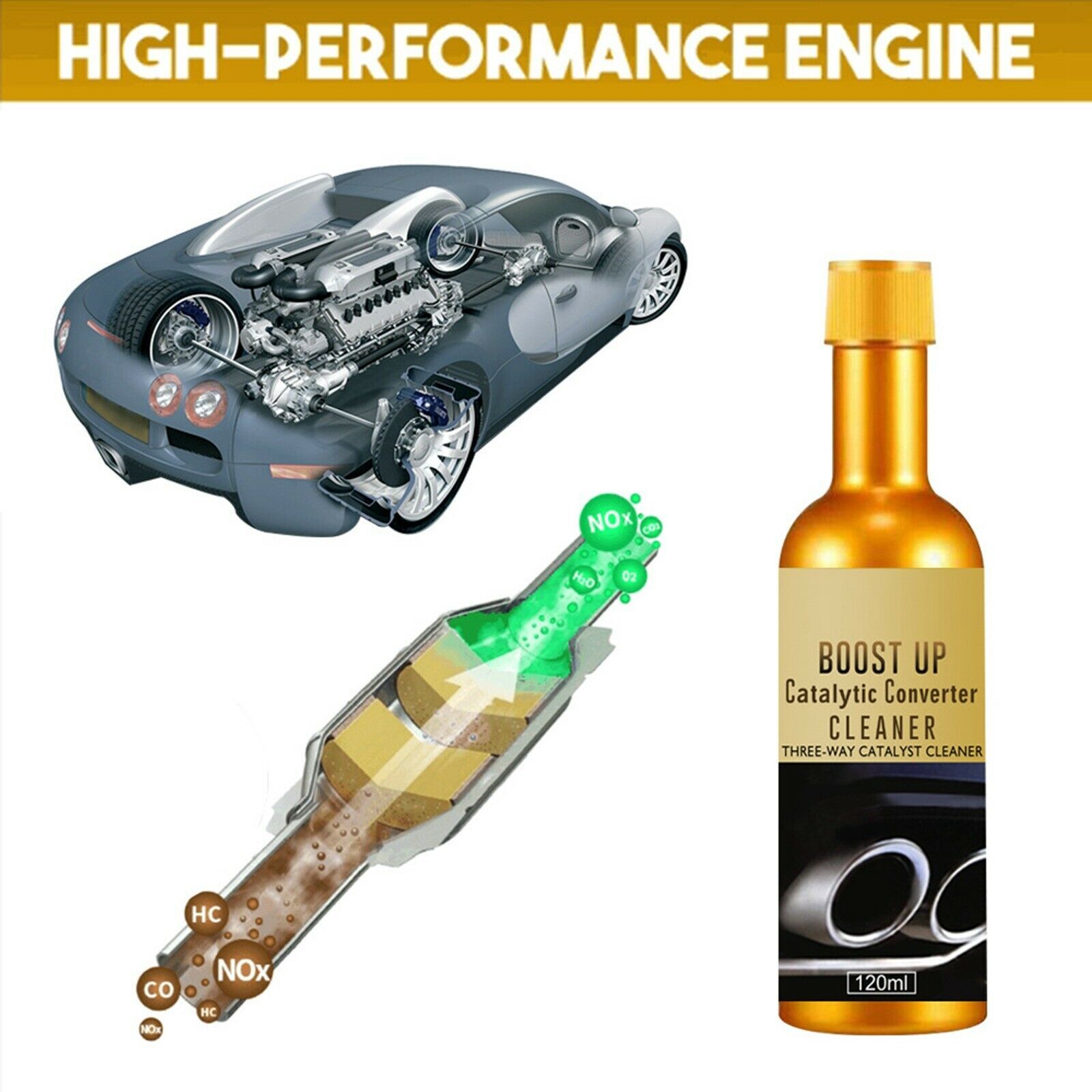 Boost Up Vehicle Engine Catalytic Converter Cleaner Multipurpose