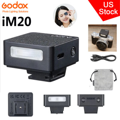 US Godox iM20 Mini Portable 470mAh Li-ion Battery Camera Flash Light Speedlite